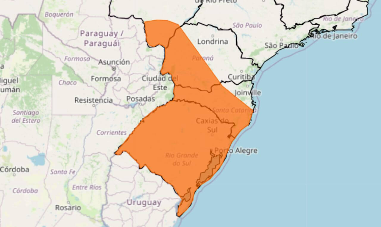 Alerta Laranja Para Tempestade Chuva Intensa Raios E Ventania No Rs Sc Pr E Ms Clima Ao Vivo